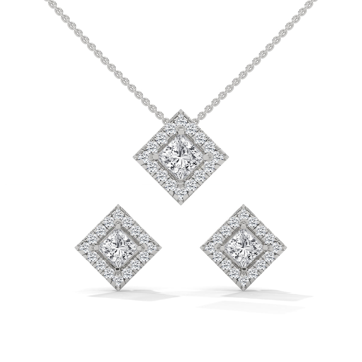 Royal Prism Halo Pendant Set