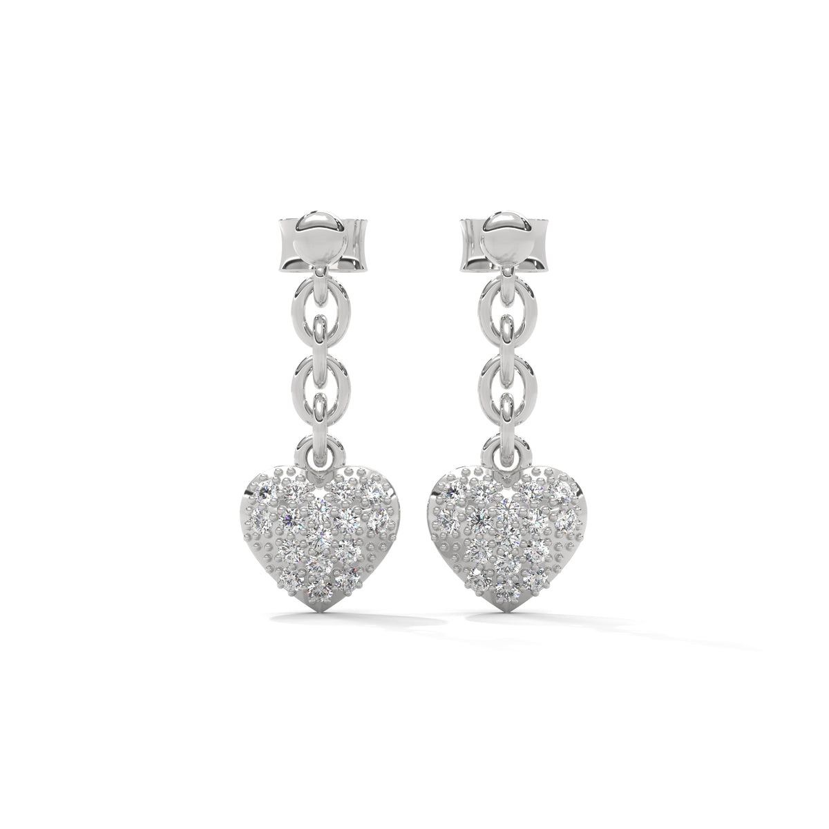 Pavé Heart Charm Danglers