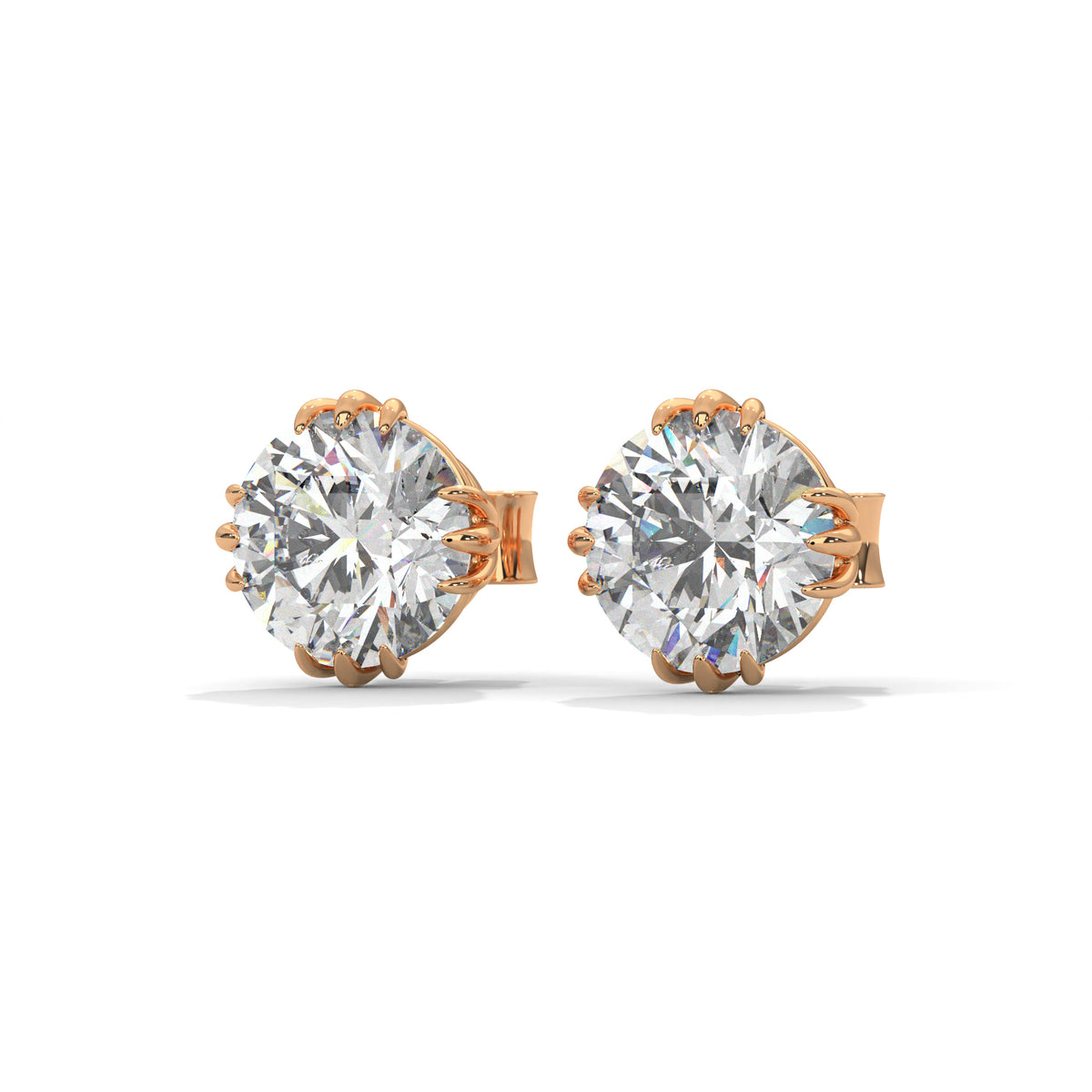 Bloom Crown Solitaire Earrings