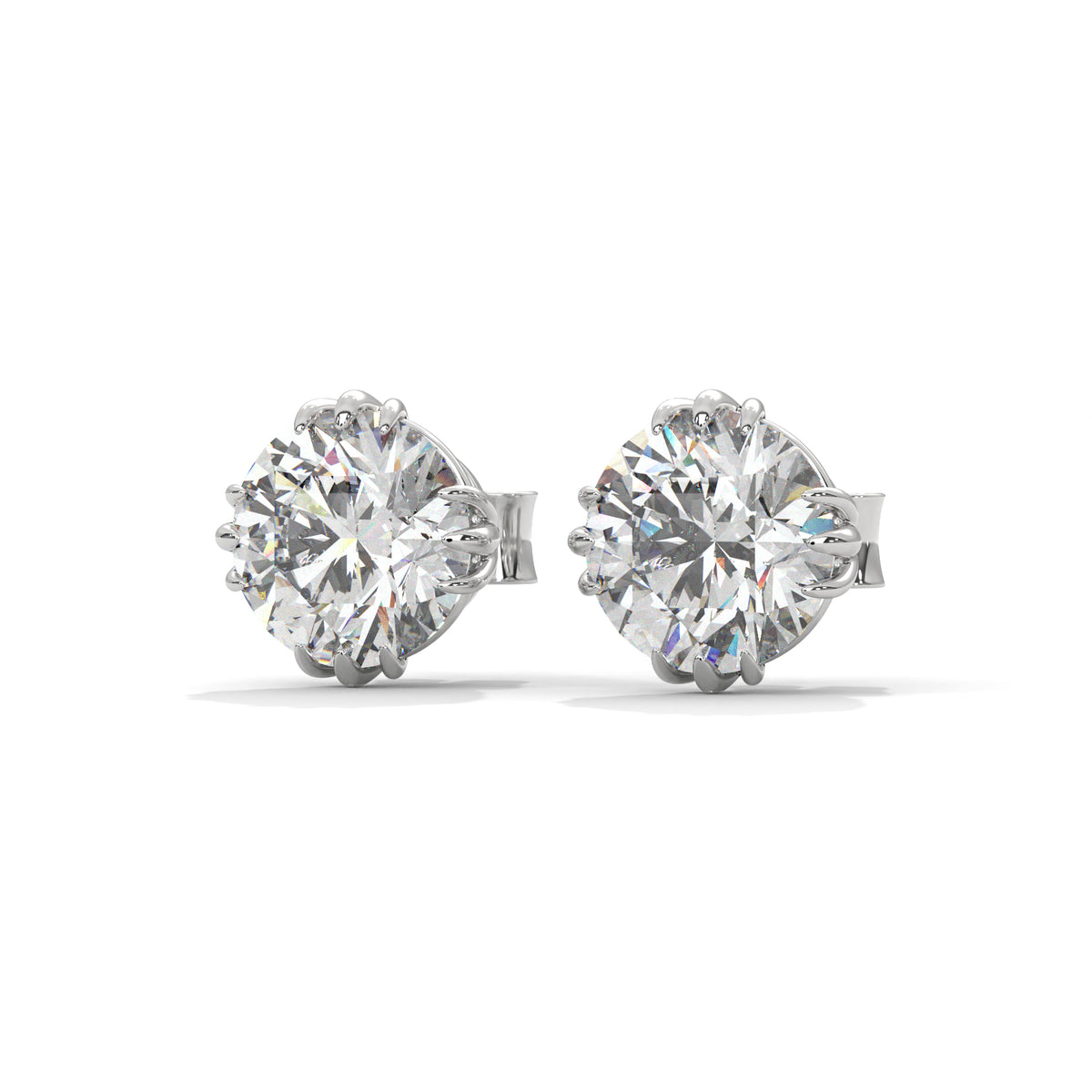Bloom Crown Solitaire Earrings