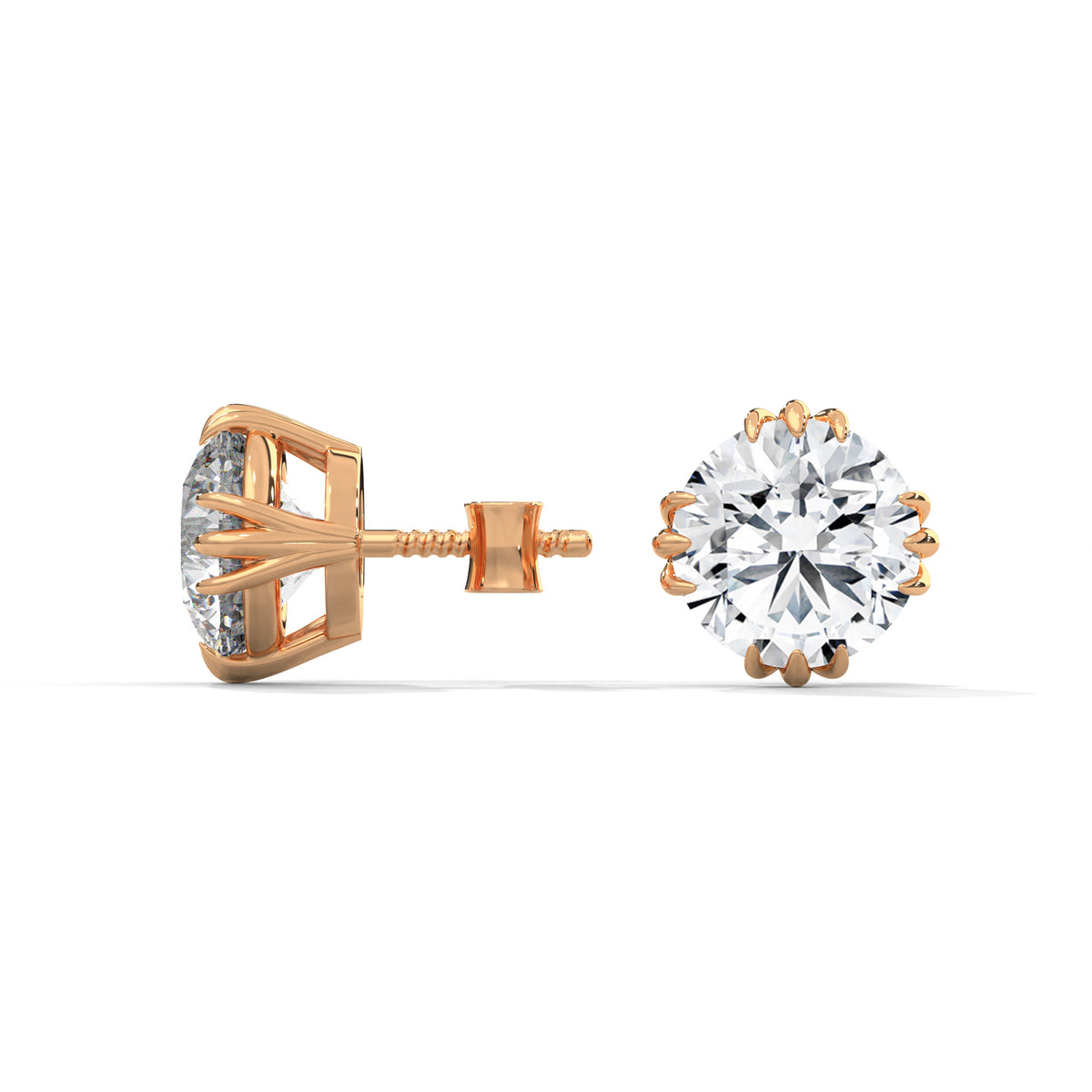 Bloom Crown Solitaire Earrings