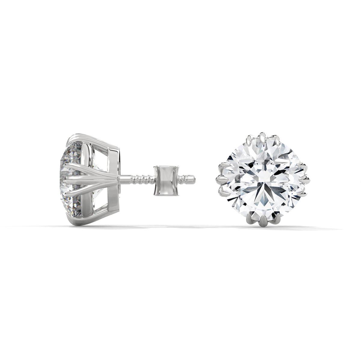 Bloom Crown Solitaire Earrings