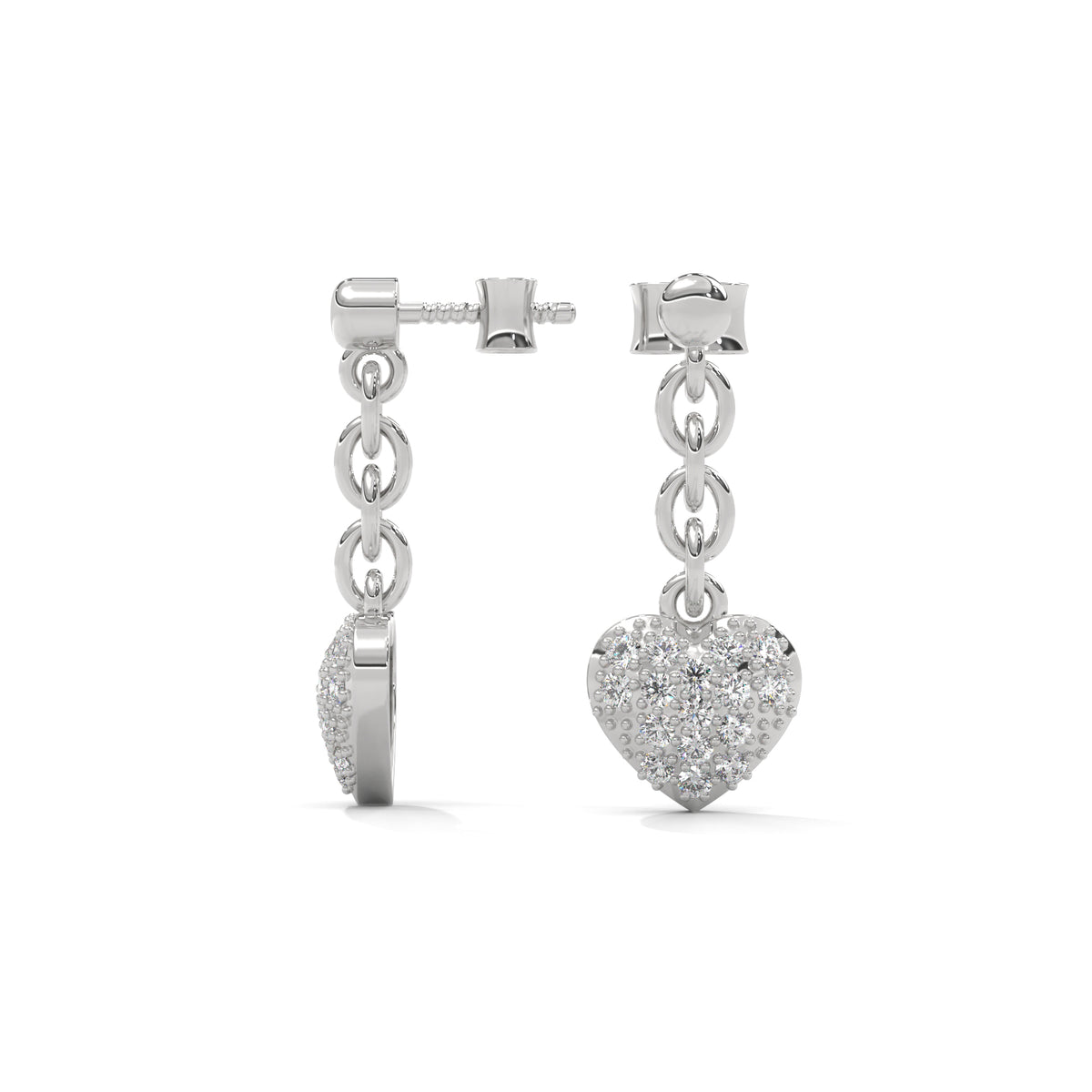 Pavé Heart Charm Danglers