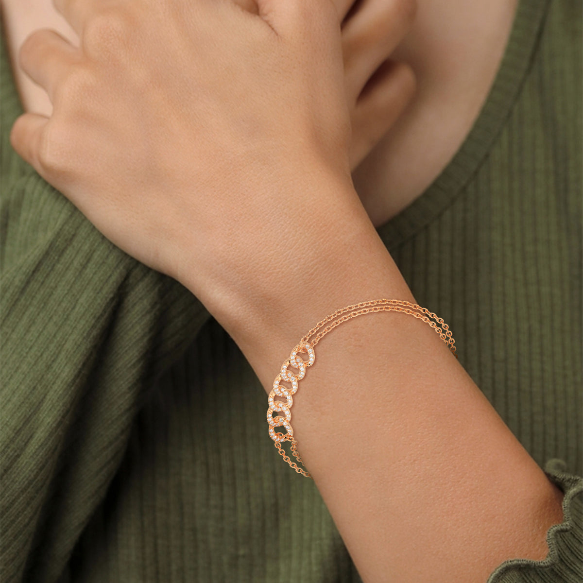 Linked Orbit Diamond Bracelet