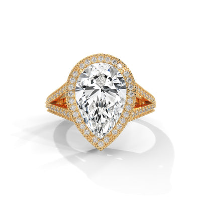 Teardrop Halo Splendour Ring — IGI Certified Diamond Jewellery | My Carat India