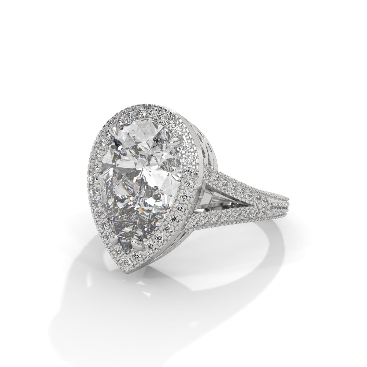 Teardrop Halo Splendour Ring