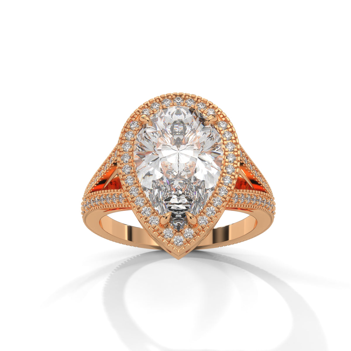 Teardrop Halo Splendour Ring