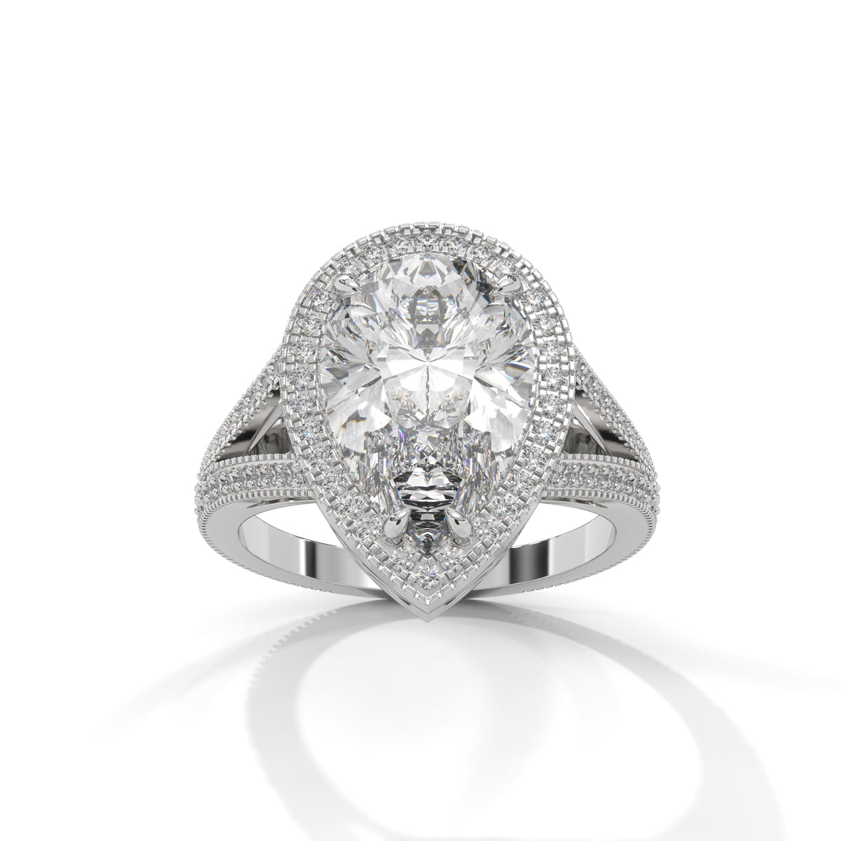 Teardrop Halo Splendour Ring