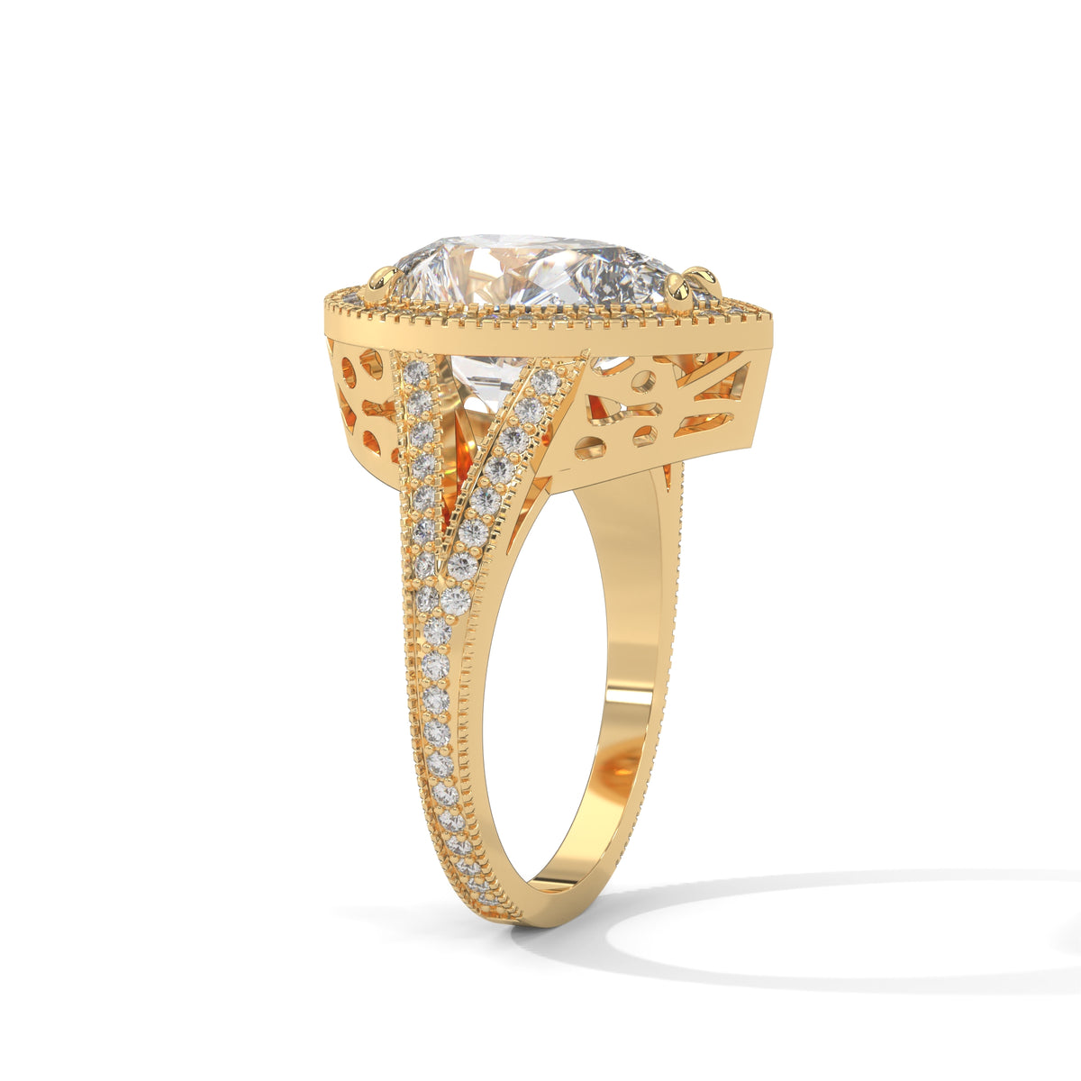 Teardrop Halo Splendour Ring