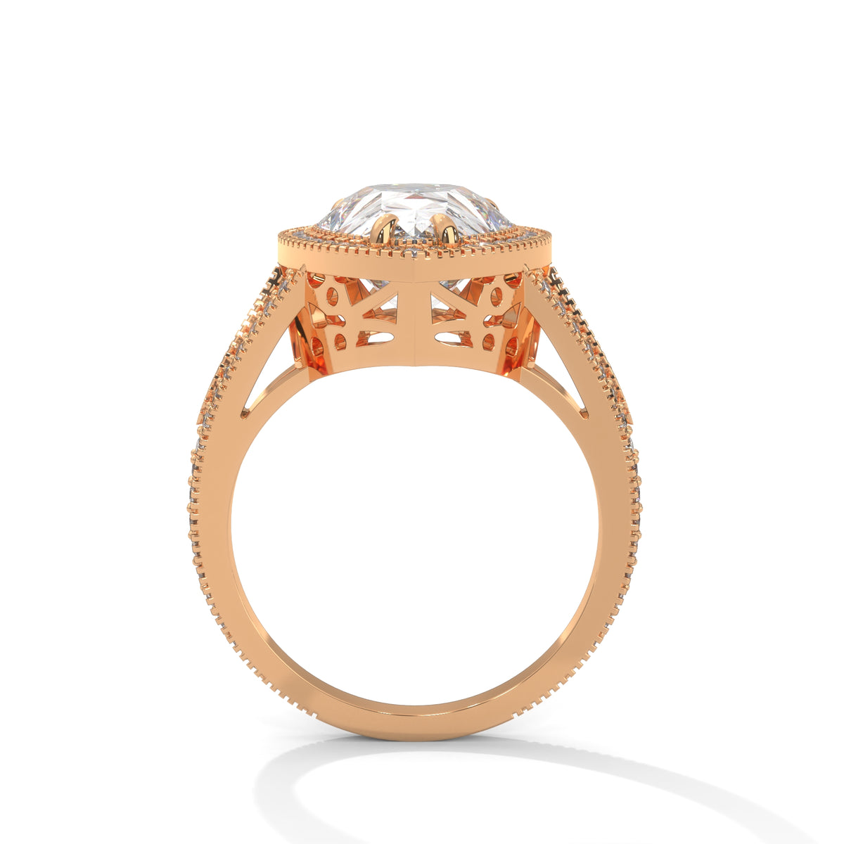 Teardrop Halo Splendour Ring