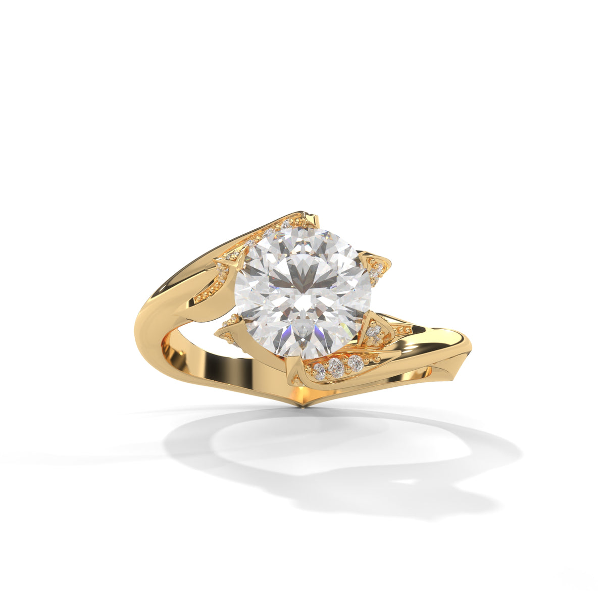Twisted Bloom Solitaire Ring