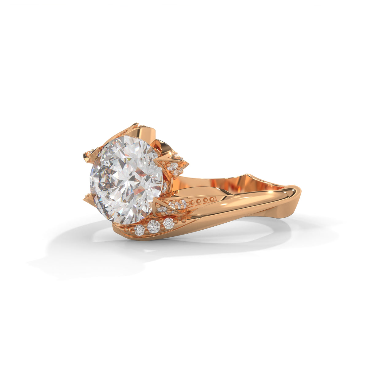 Twisted Bloom Solitaire Ring