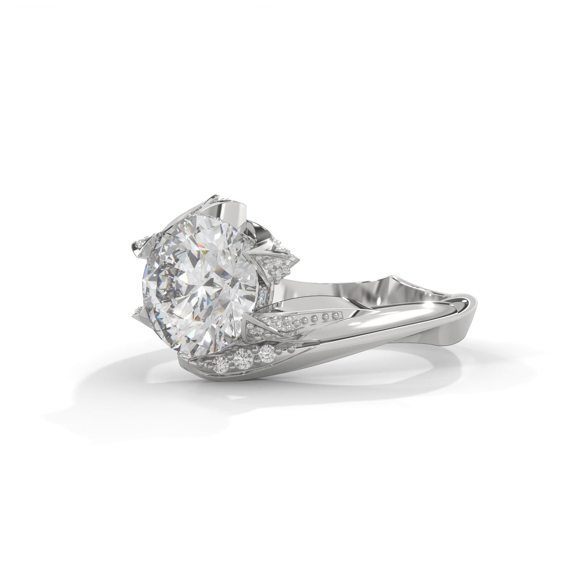 Twisted Bloom Solitaire Ring