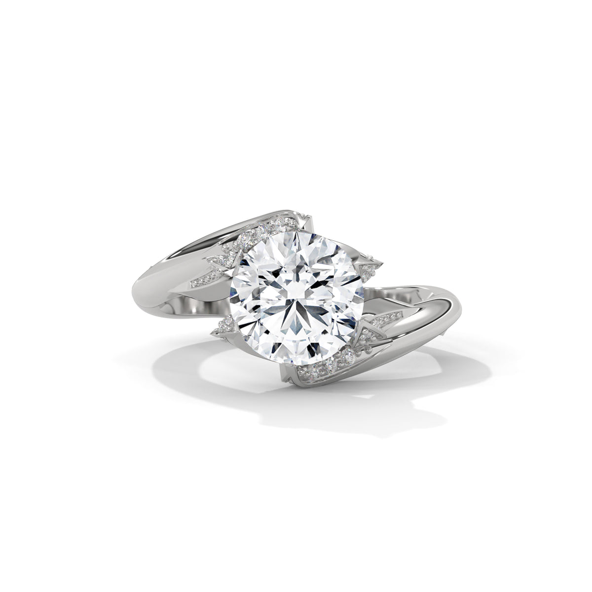 Twisted Bloom Solitaire Ring