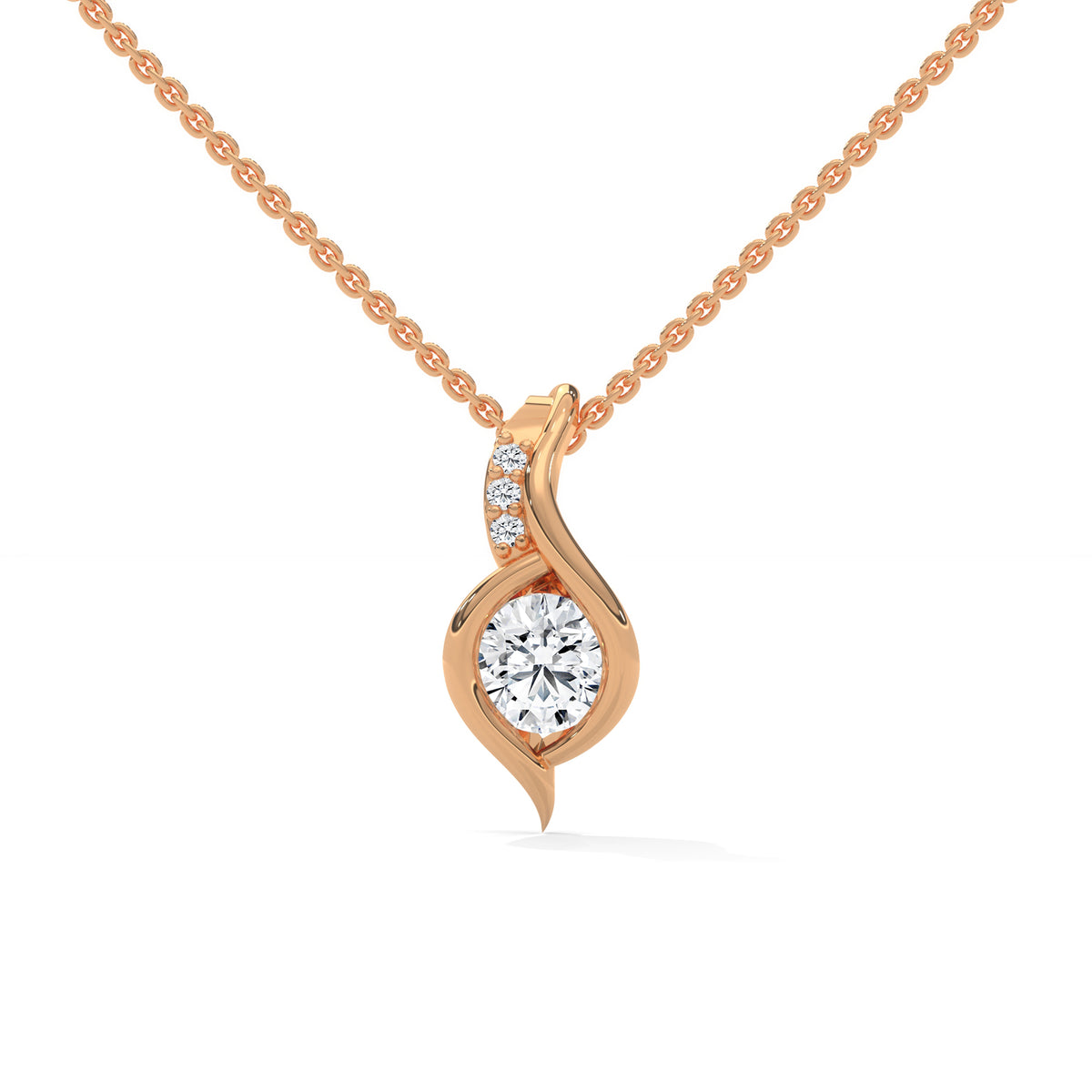 Liquid Flame Solitaire Pendant Set