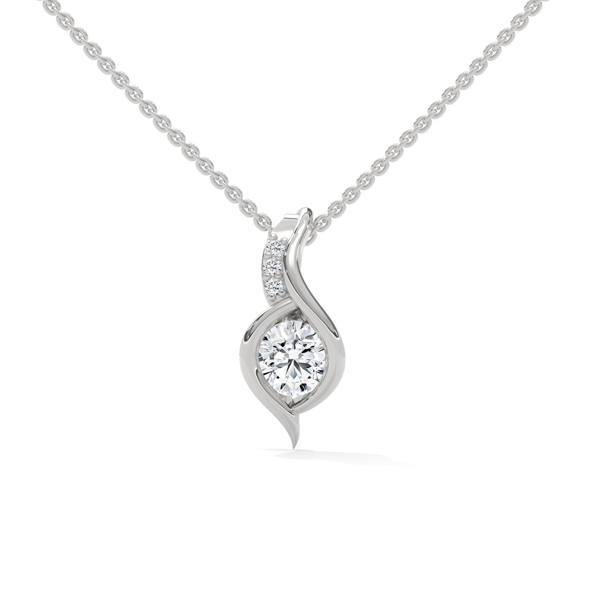 Liquid Flame Solitaire Pendant Set