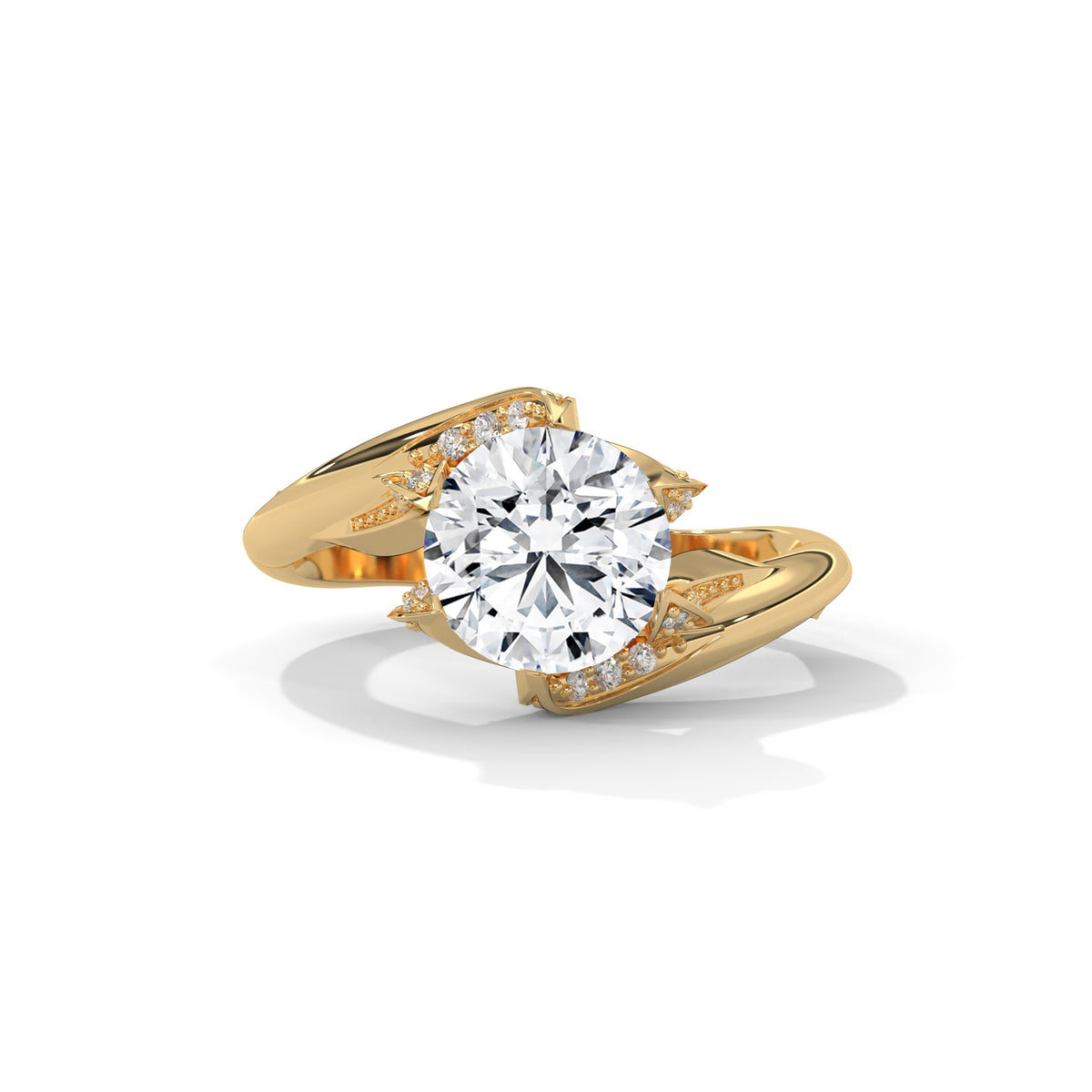 Twisted Bloom Solitaire Ring