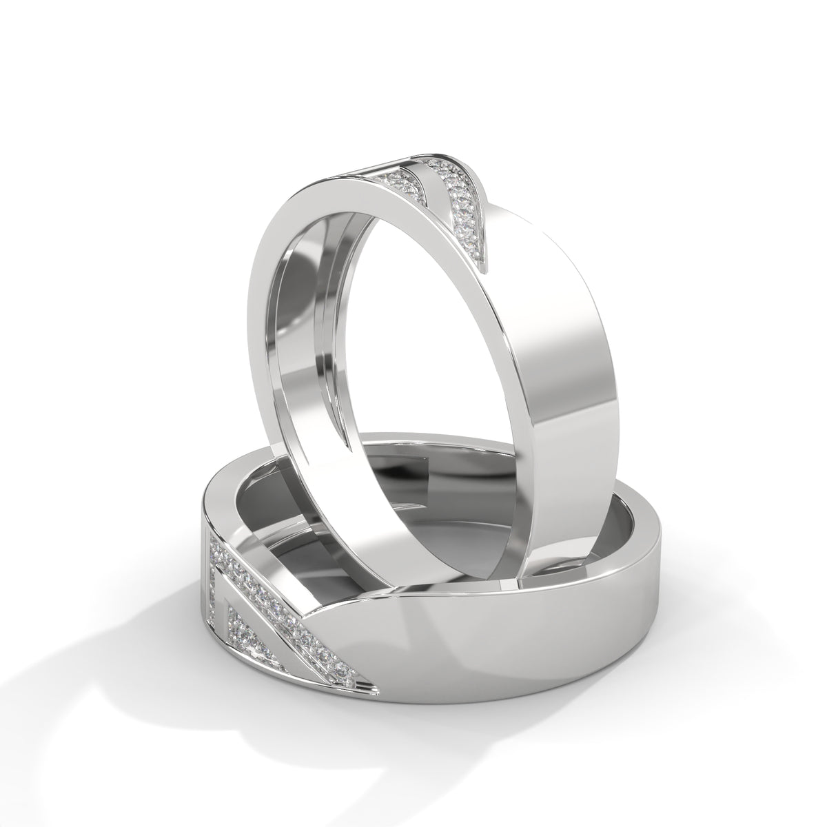 Chevron Crest Diamond Ring