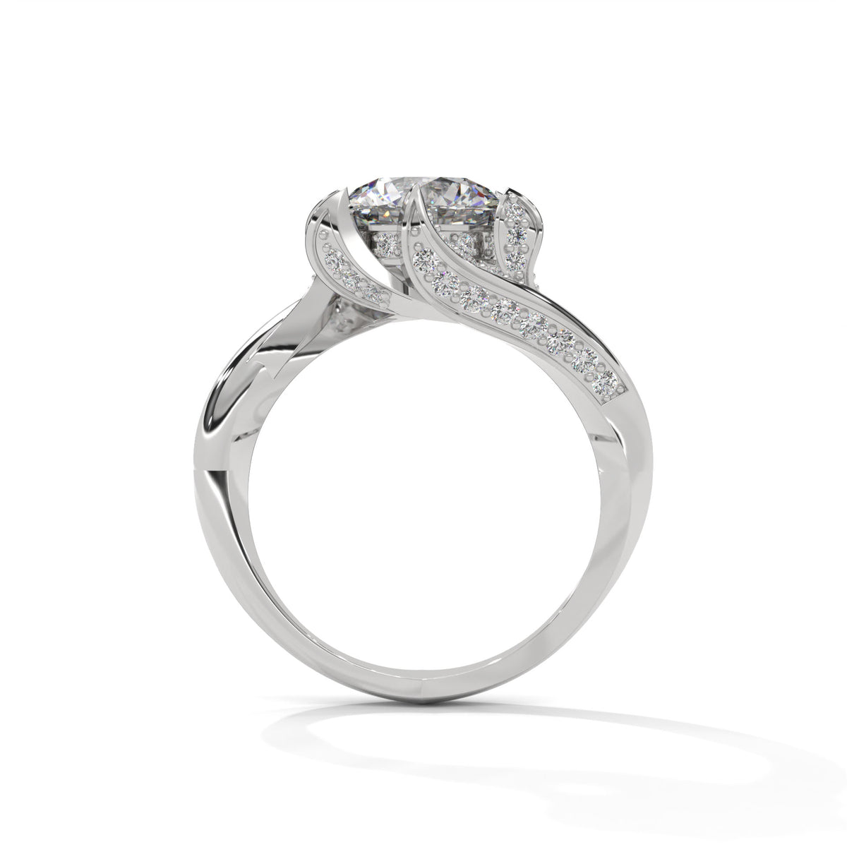 Twisted Bloom Solitaire Ring