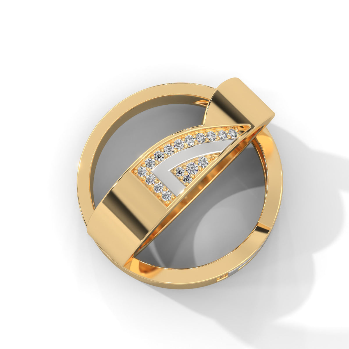 Chevron Crest Diamond Ring