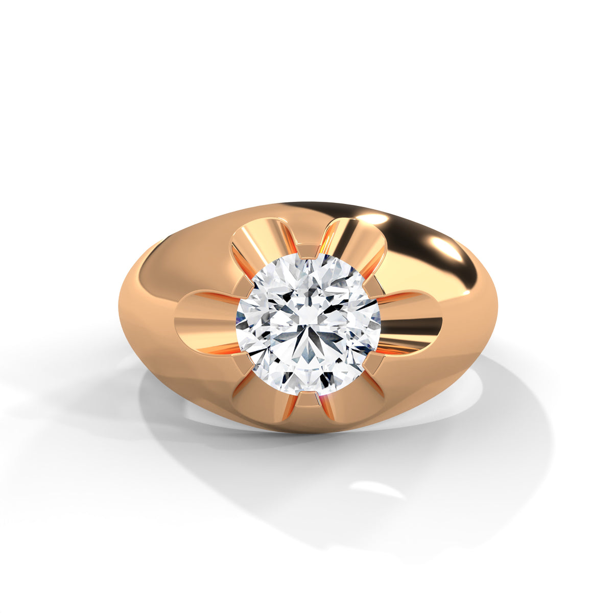 Solar Flare Solitaire Ring