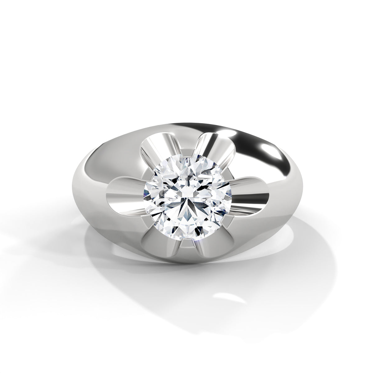 Solar Flare Solitaire Ring