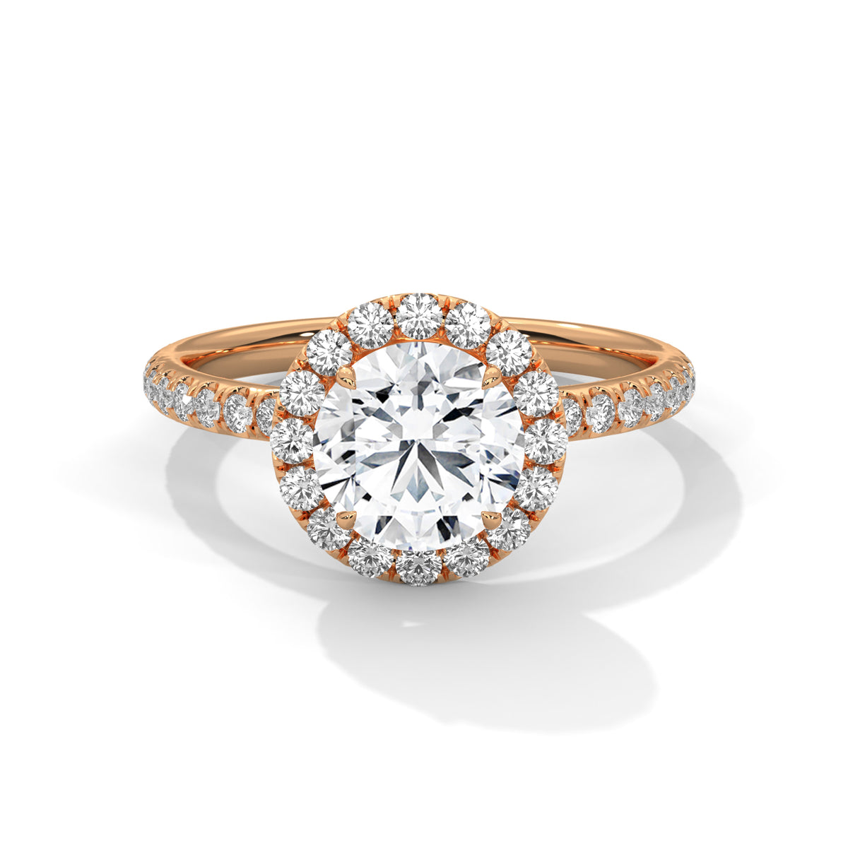 Celestial Halo Solitaire Ring