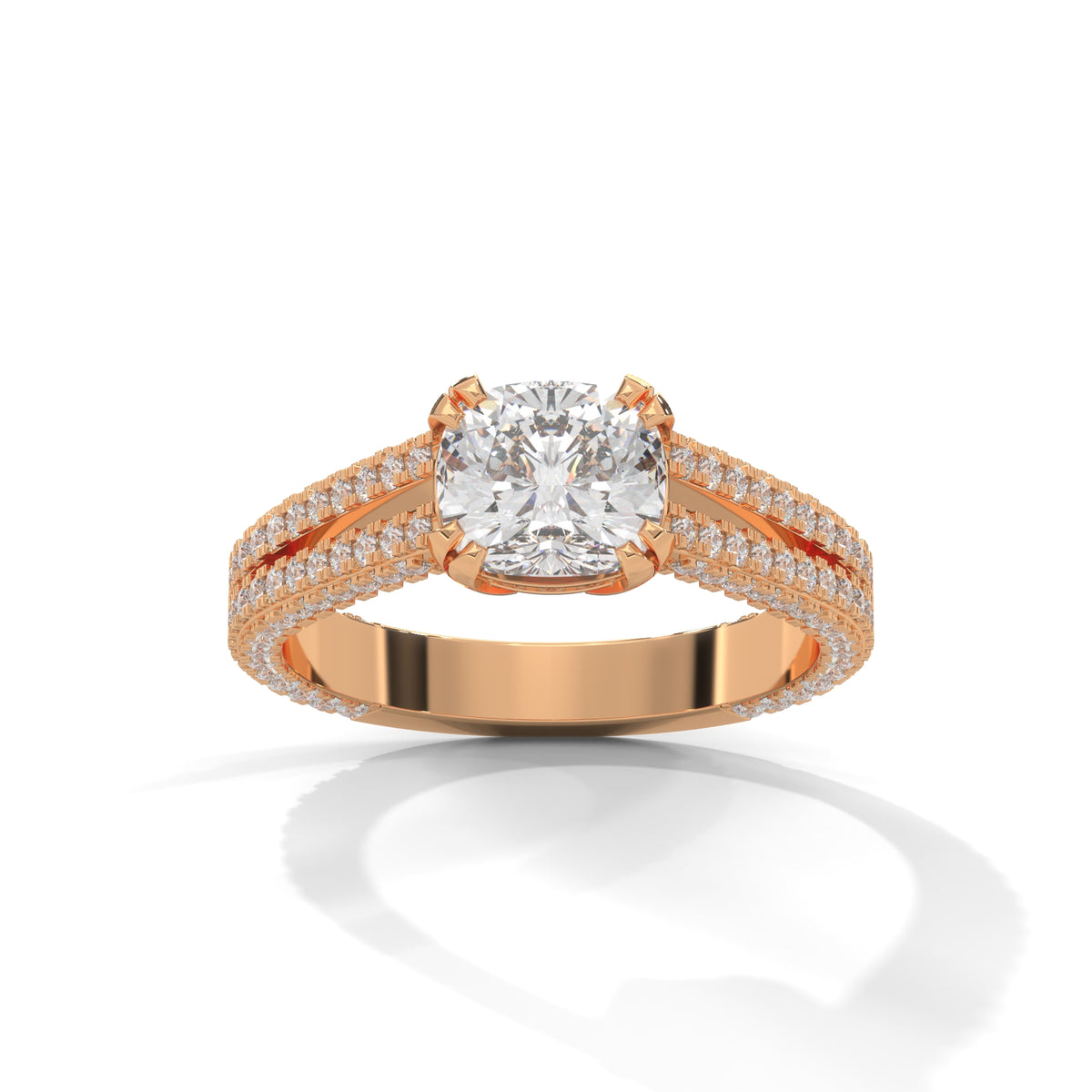 Cascading Brilliance Solitaire Ring