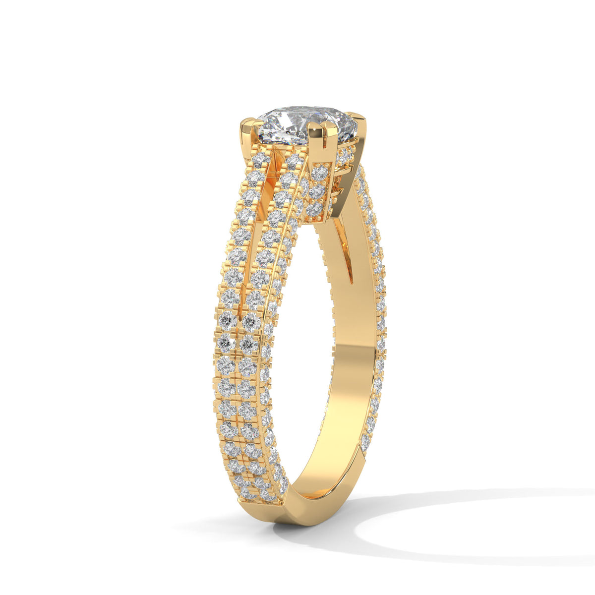 Cascading Brilliance Solitaire Ring