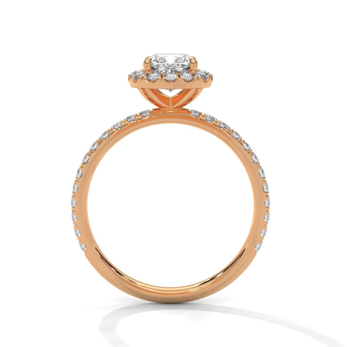 Cushion Halo Bloom Solitaire Ring