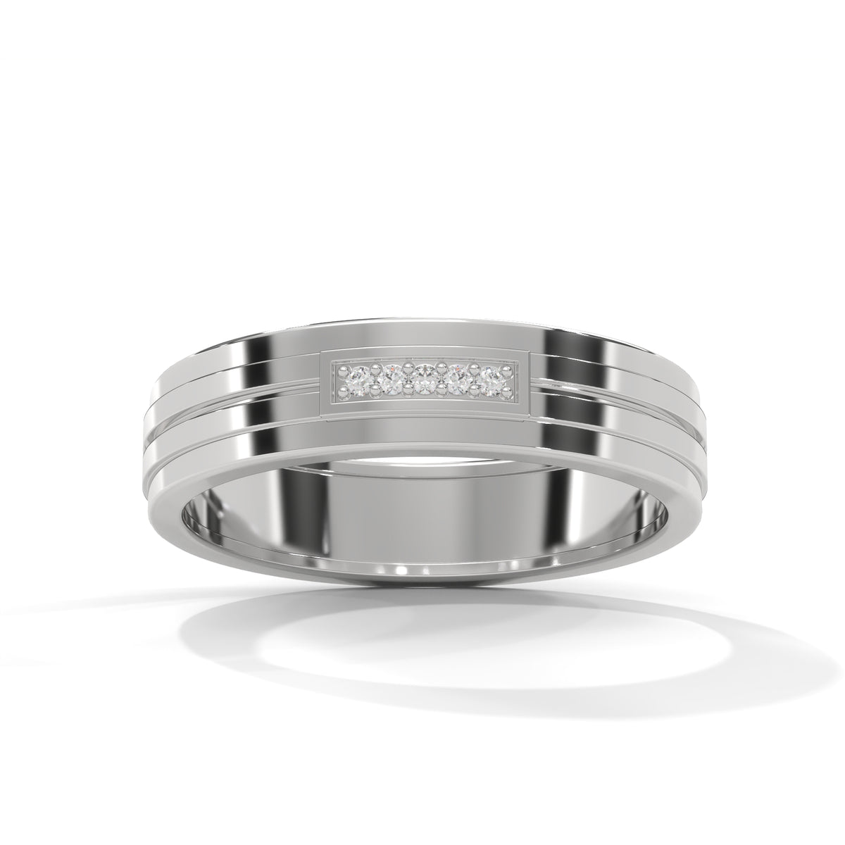 Parallel Lines Diamond Band Ring