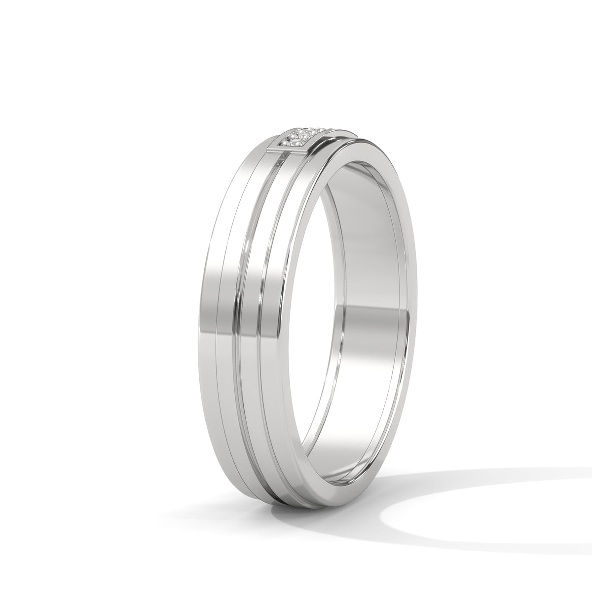 Parallel Lines Diamond Band Ring