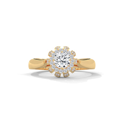 Snowflake Halo Solitaire Ring — IGI Certified Diamond Jewellery | My Carat India