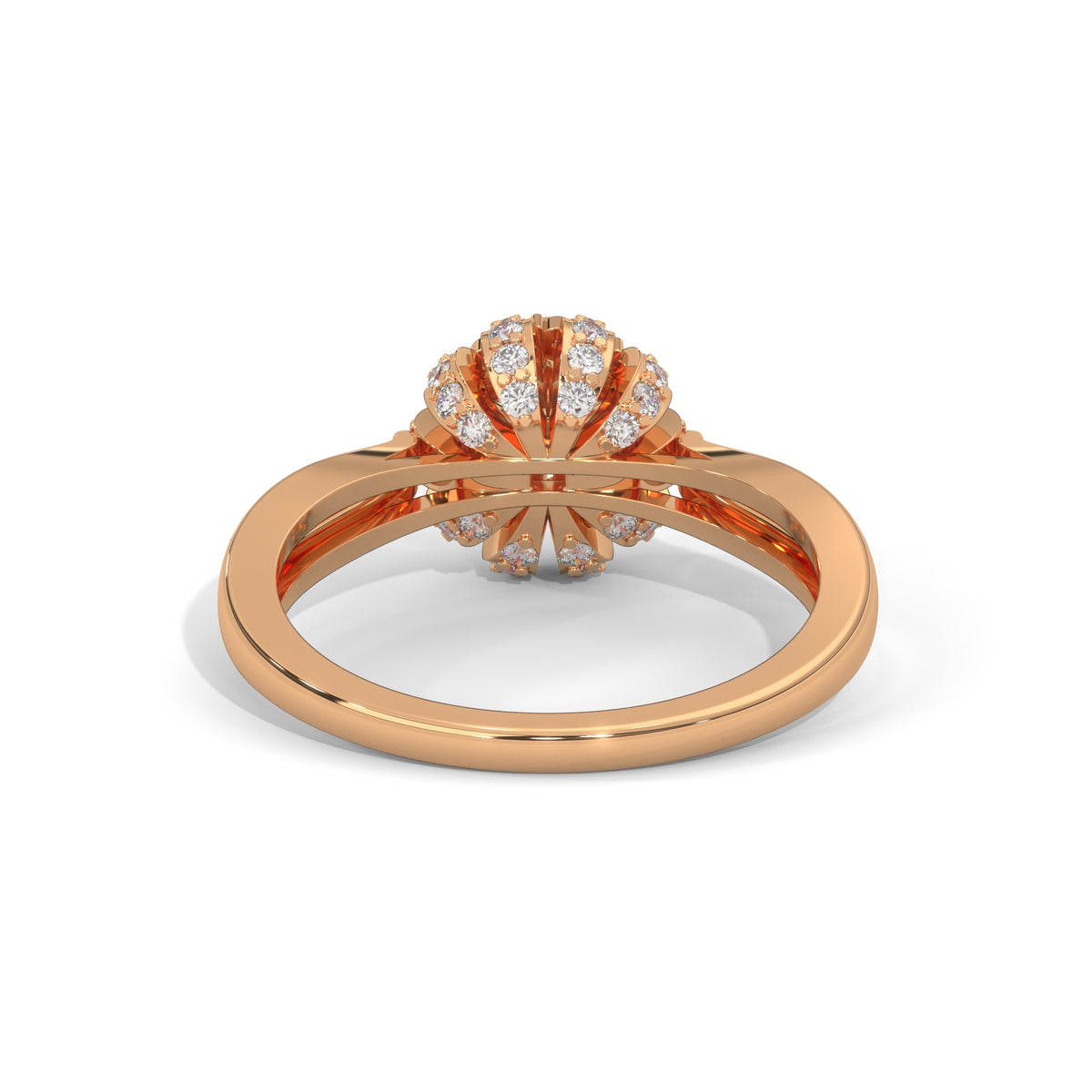 Snowflake Halo Solitaire Ring