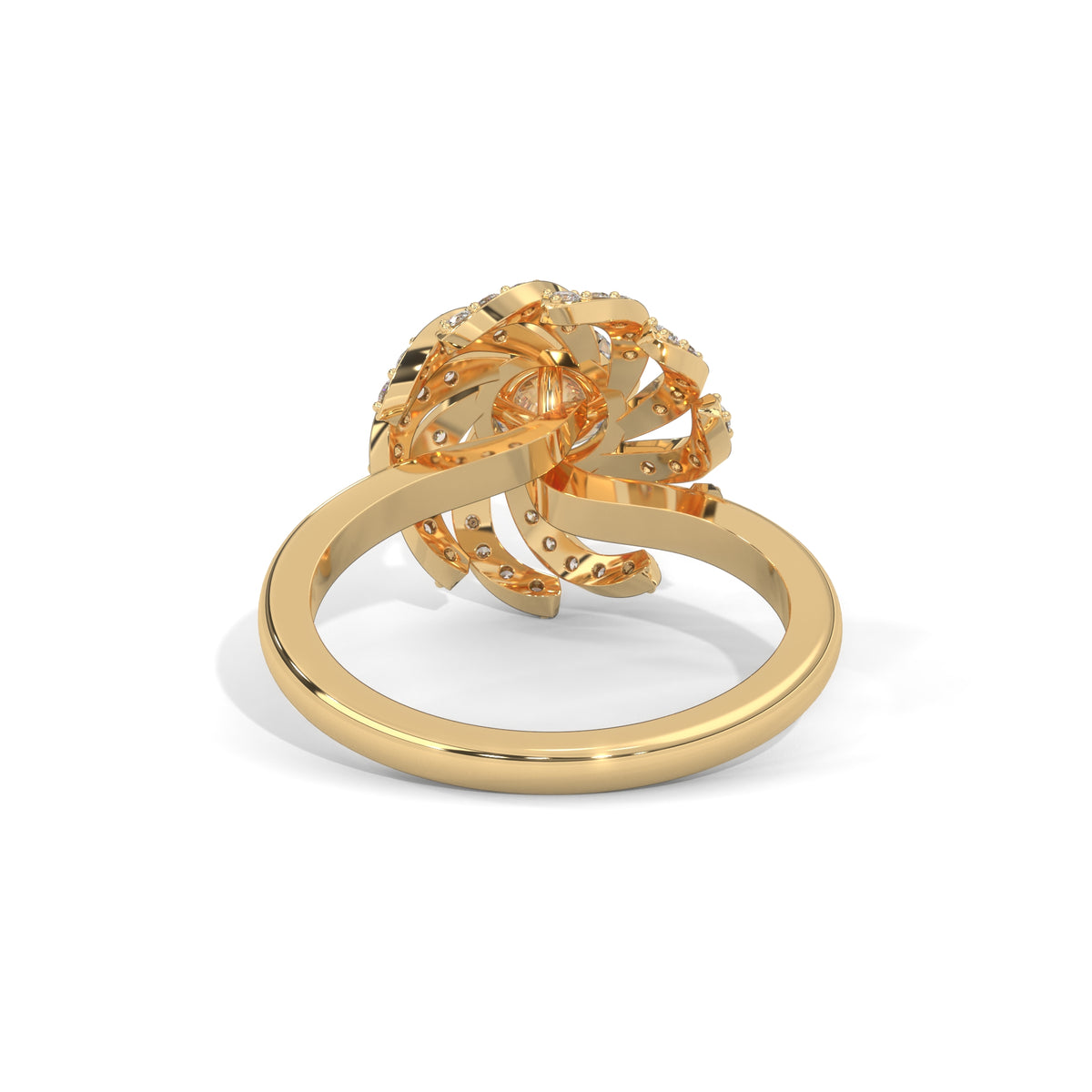 Swirling Bloom Halo Ring