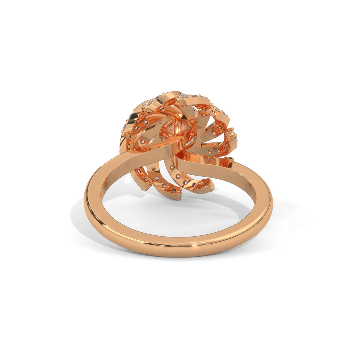 Swirling Bloom Halo Ring