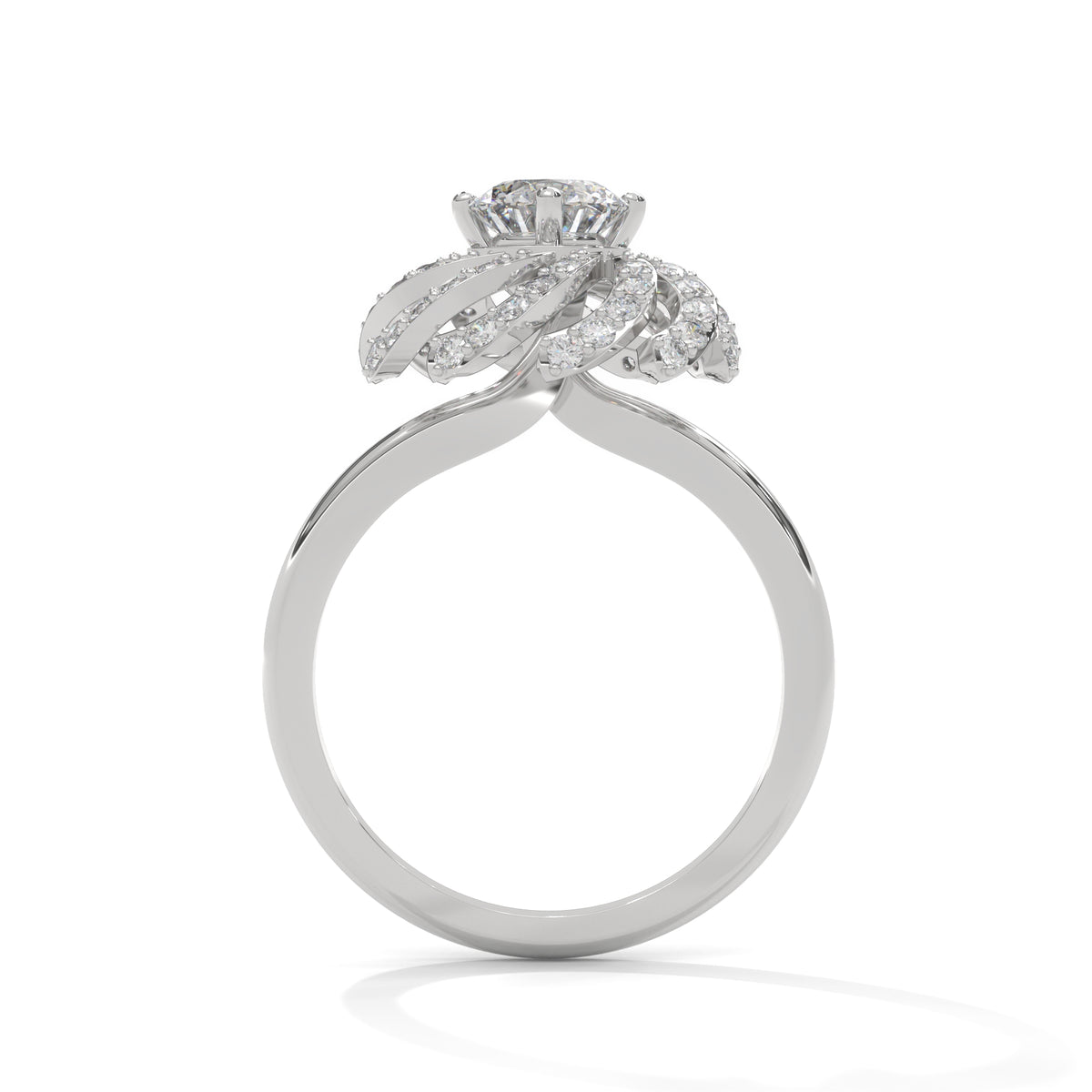 Swirling Bloom Halo Ring