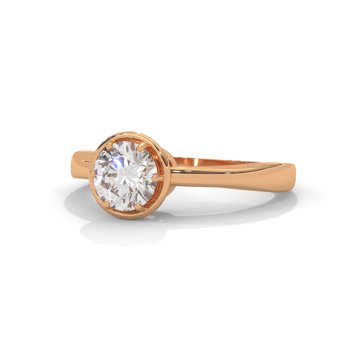 Crown Halo Solitaire Ring