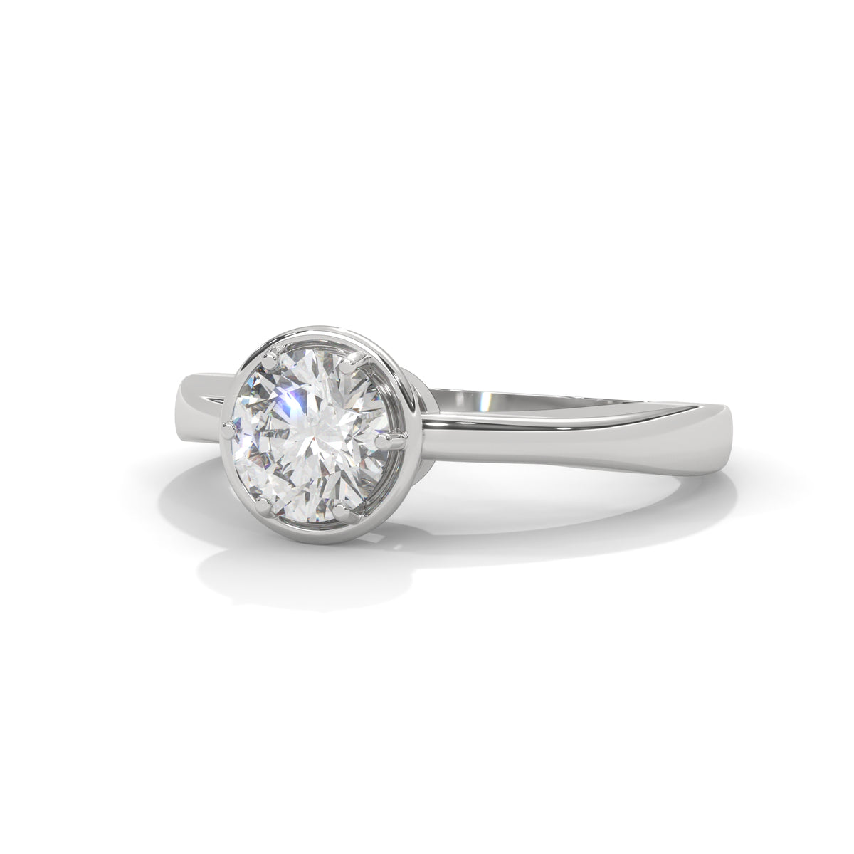Crown Halo Solitaire Ring