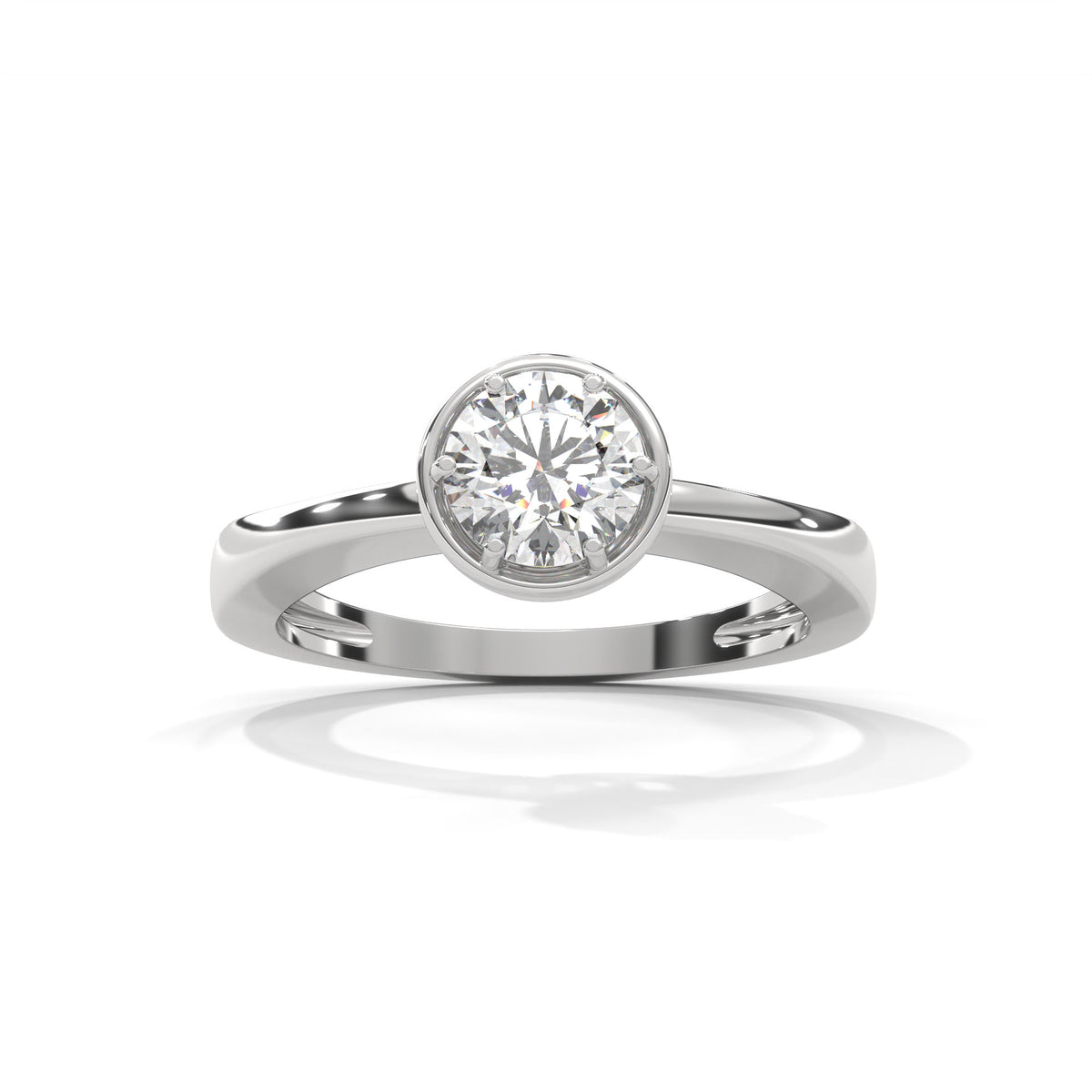 Crown Halo Solitaire Ring