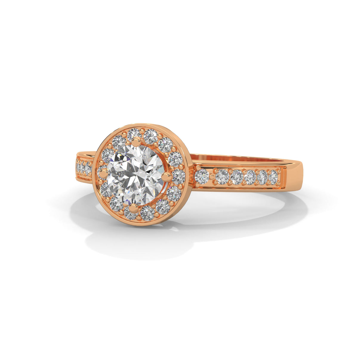 Radiant Halo Solitaire Ring