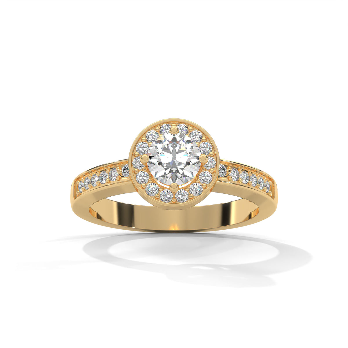 Radiant Halo Solitaire Ring