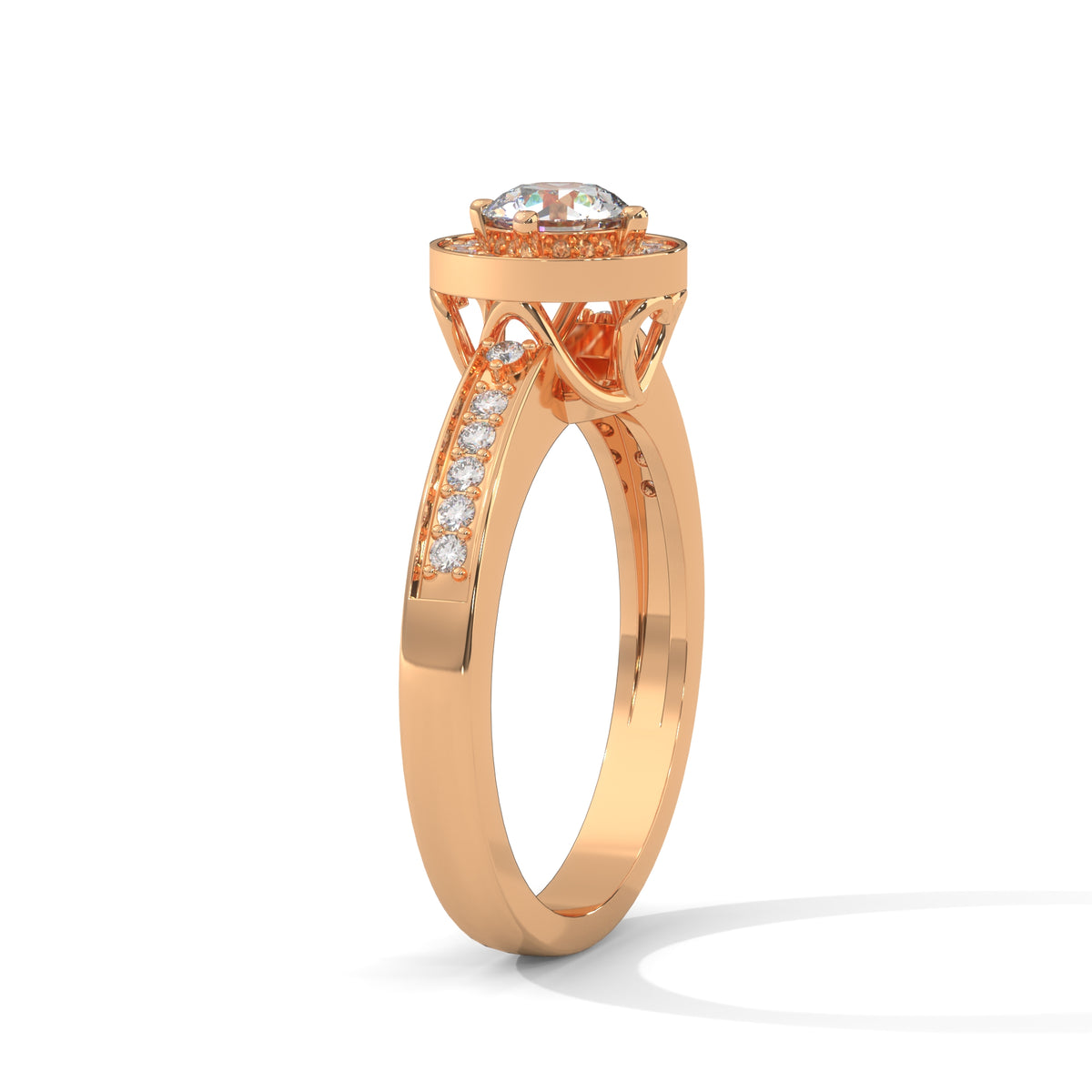 Radiant Halo Solitaire Ring