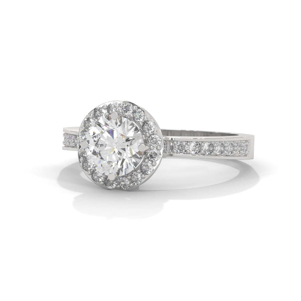 Celestial Halo Solitaire Ring