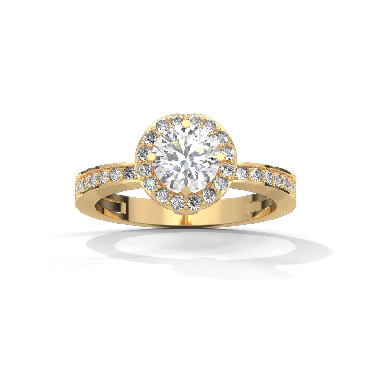 Celestial Halo Solitaire Ring