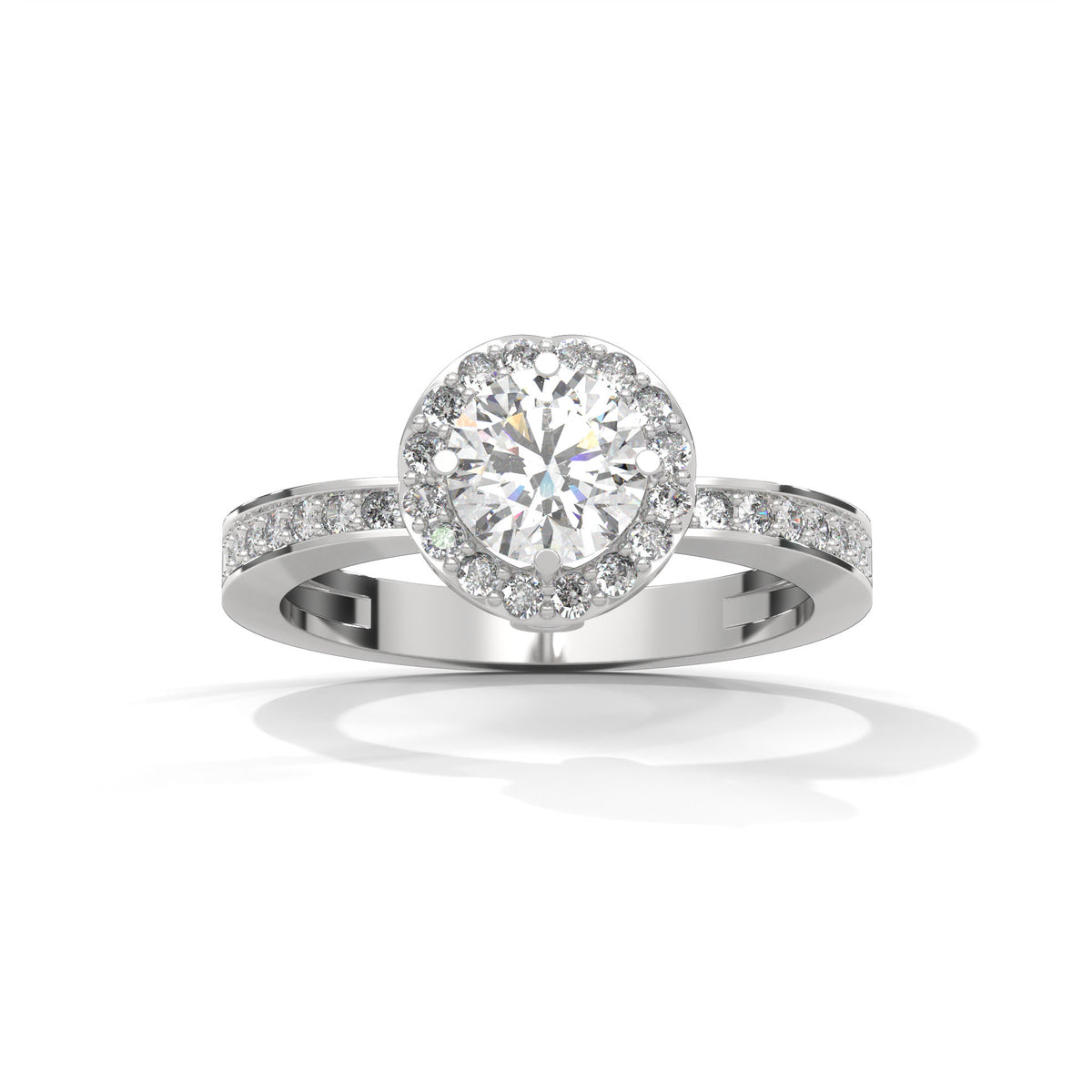 Celestial Halo Solitaire Ring