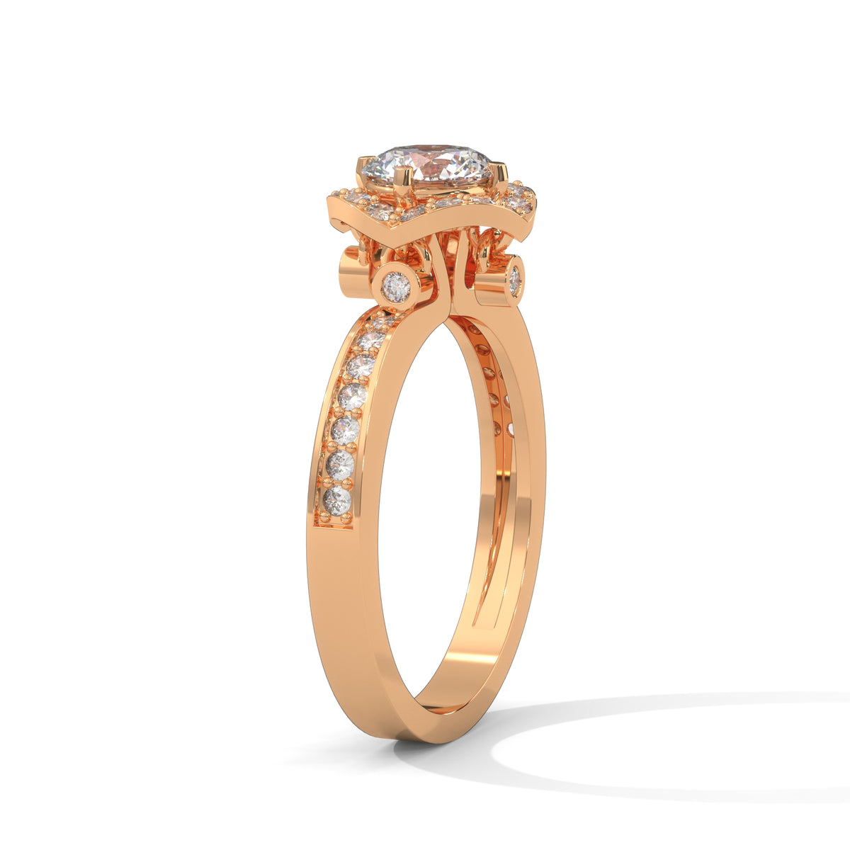 Celestial Halo Solitaire Ring