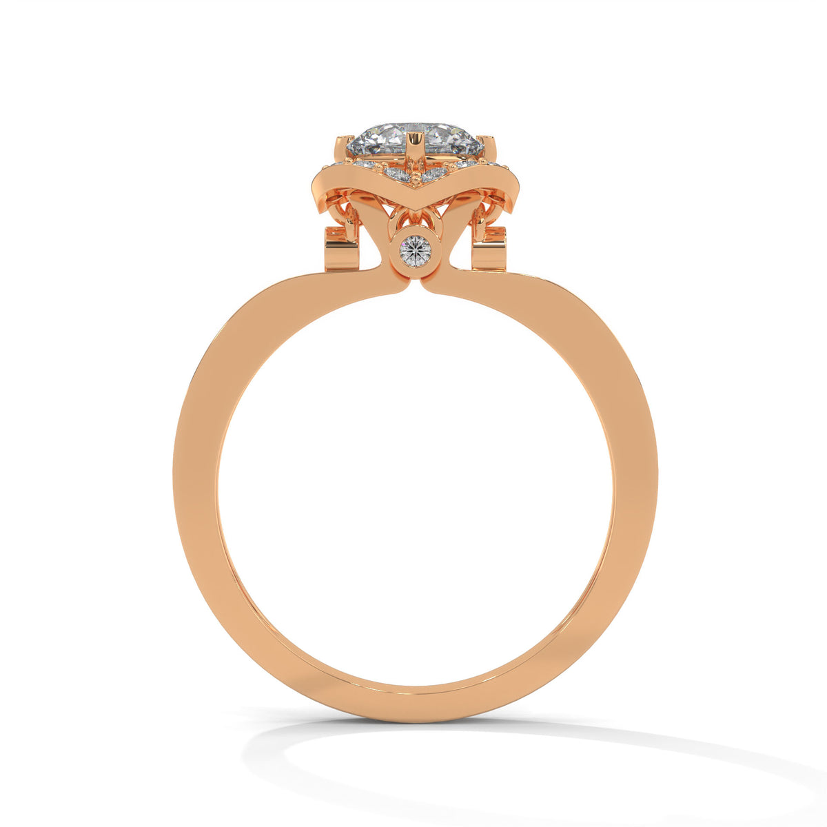 Celestial Halo Solitaire Ring