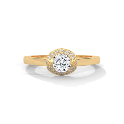 Celestial Bloom Halo Ring — IGI Certified Diamond Jewellery | My Carat India