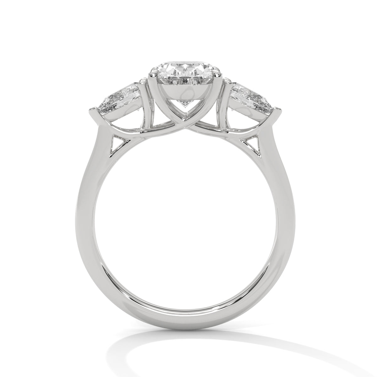 Oval Pear Trilogy Engagement Ring